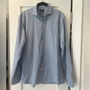 Boss Slim Fit Blue and White Button Down Shirt [Size 41 / 16 Neck]